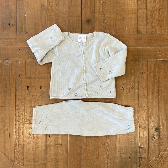 antonelli kids Other - Antonelli kids blue knit cardigan and pant set